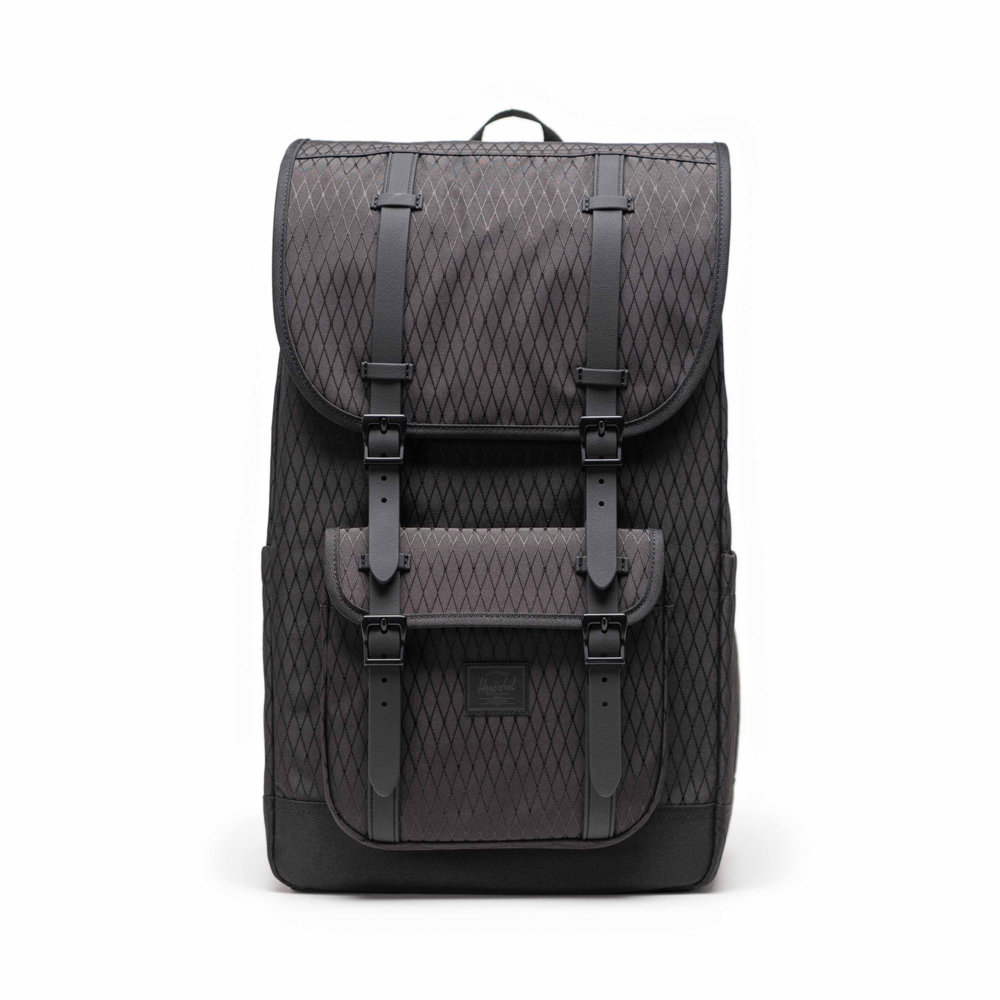 Elmas Dokulu Siyah Herschel Little America Su İtici Kumaş Sırt Çantası, 16" Laptop Uyumlu, 30 L